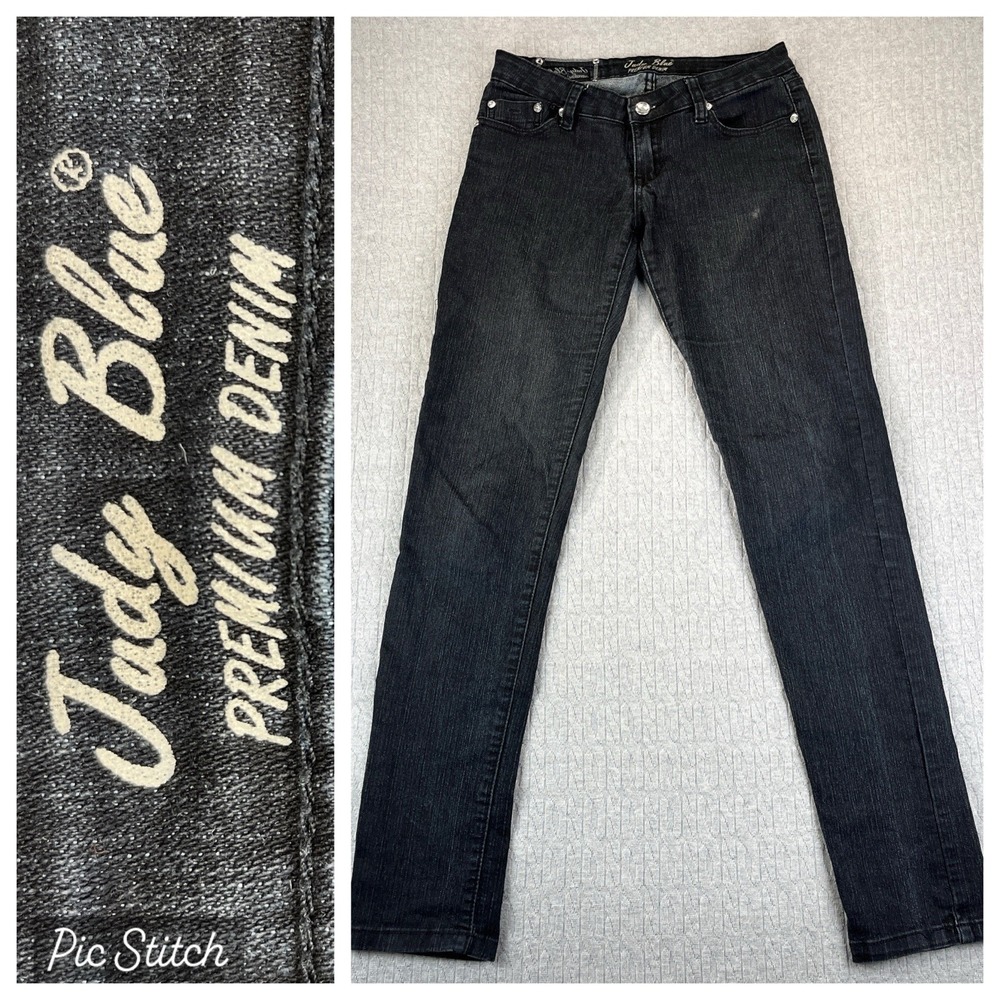 Judy blue Skinny Fit Black Dress Jeans Women 3/26X31 1/2‎ low rise premium denim
